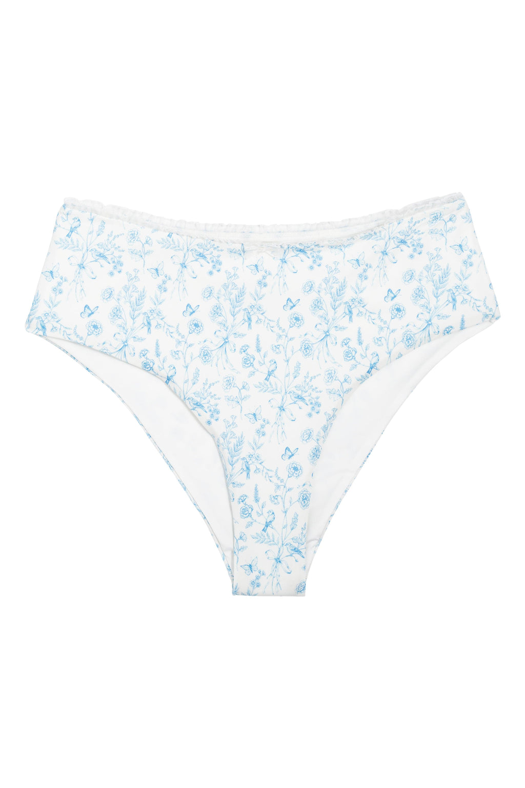 Ivorie Studio Italy Mid Waist Bikini Bottom - Porcelain Print