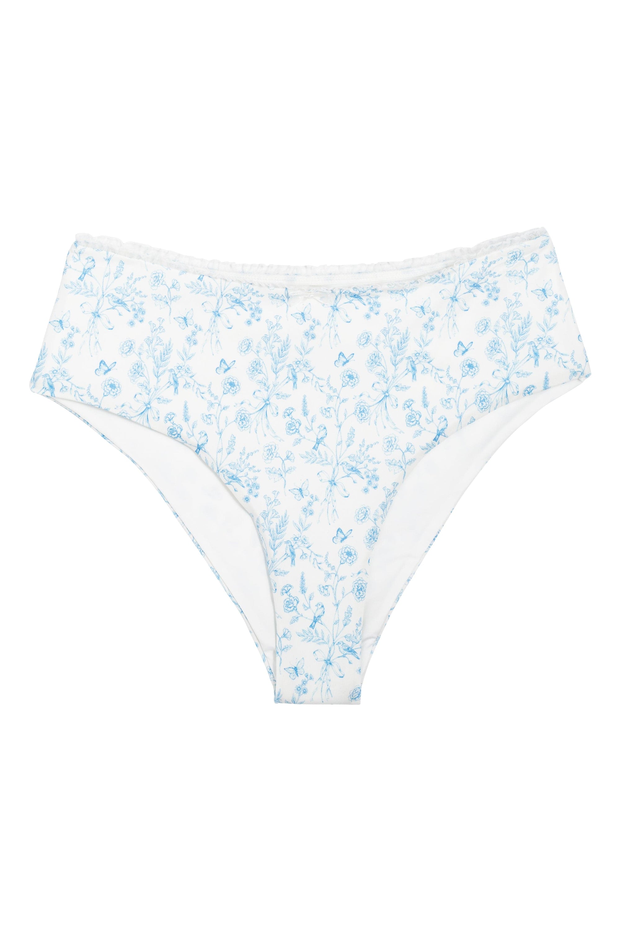 Ivorie Studio Italy Mid Waist Bikini Bottom - Porcelain Print