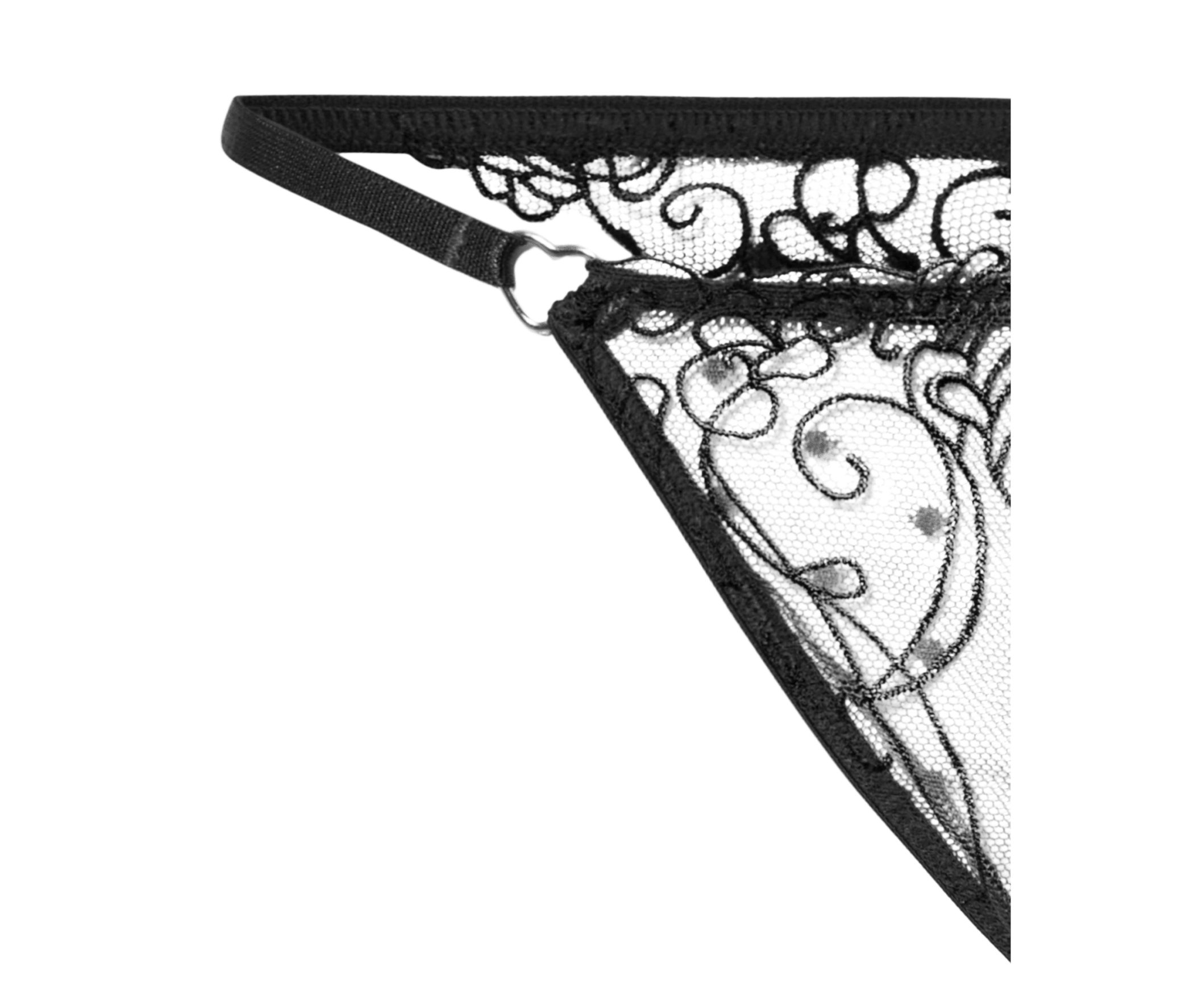 Ivorie Studio Love Heart Thong - Black