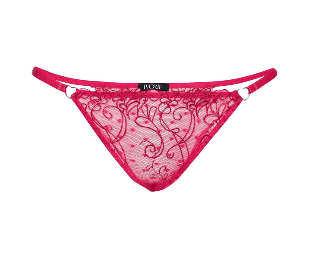 Ivorie Studio Love Heart Thong - Raspberry Red