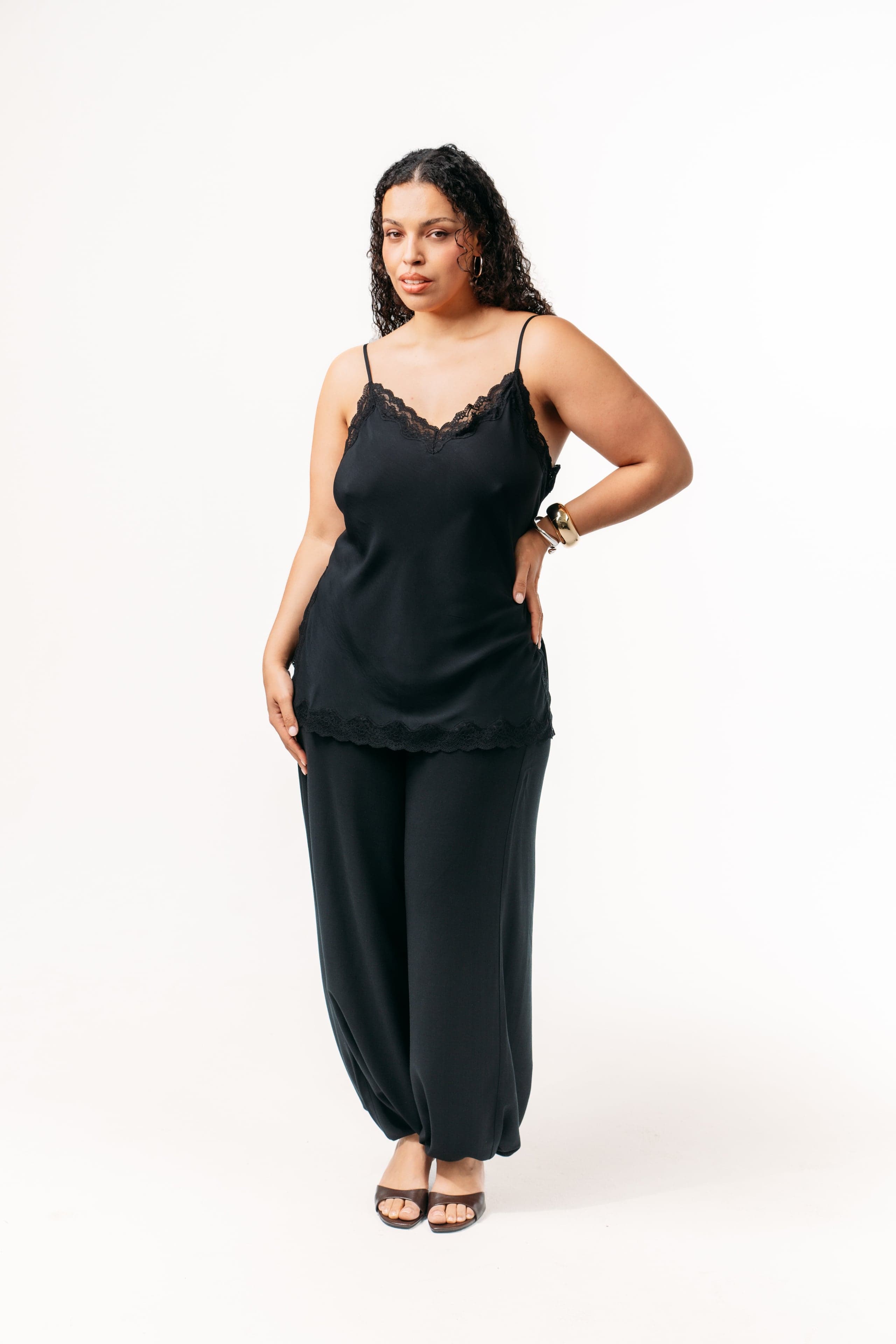 Ivorie Studio Pants Soleil Wide Leg Pants - Black