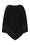  Golden Tides Fringe Poncho - Black