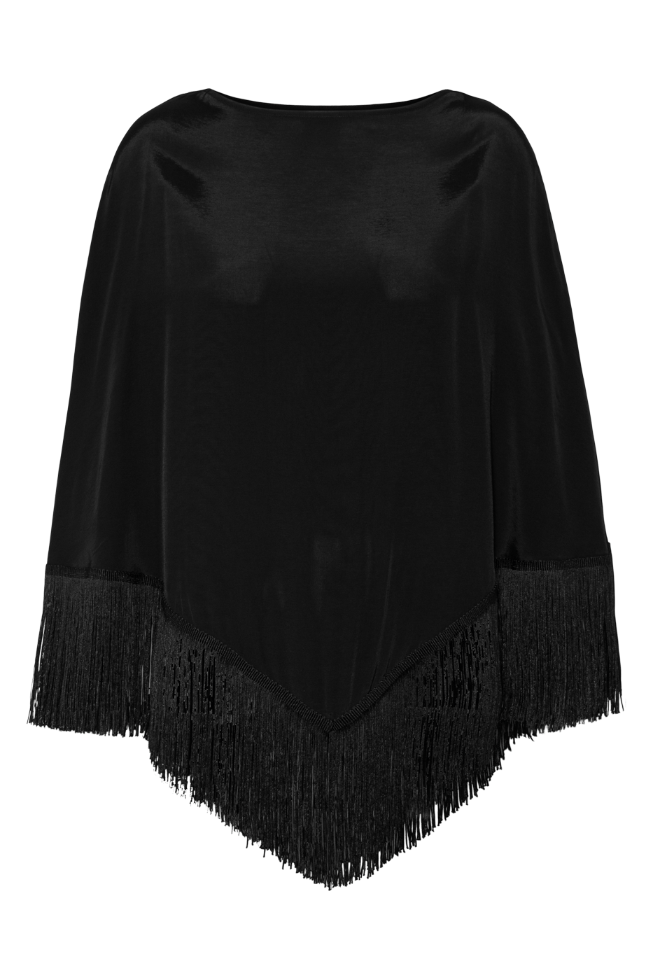 Ivorie Studio Poncho Golden Tides Fringe Poncho - Black