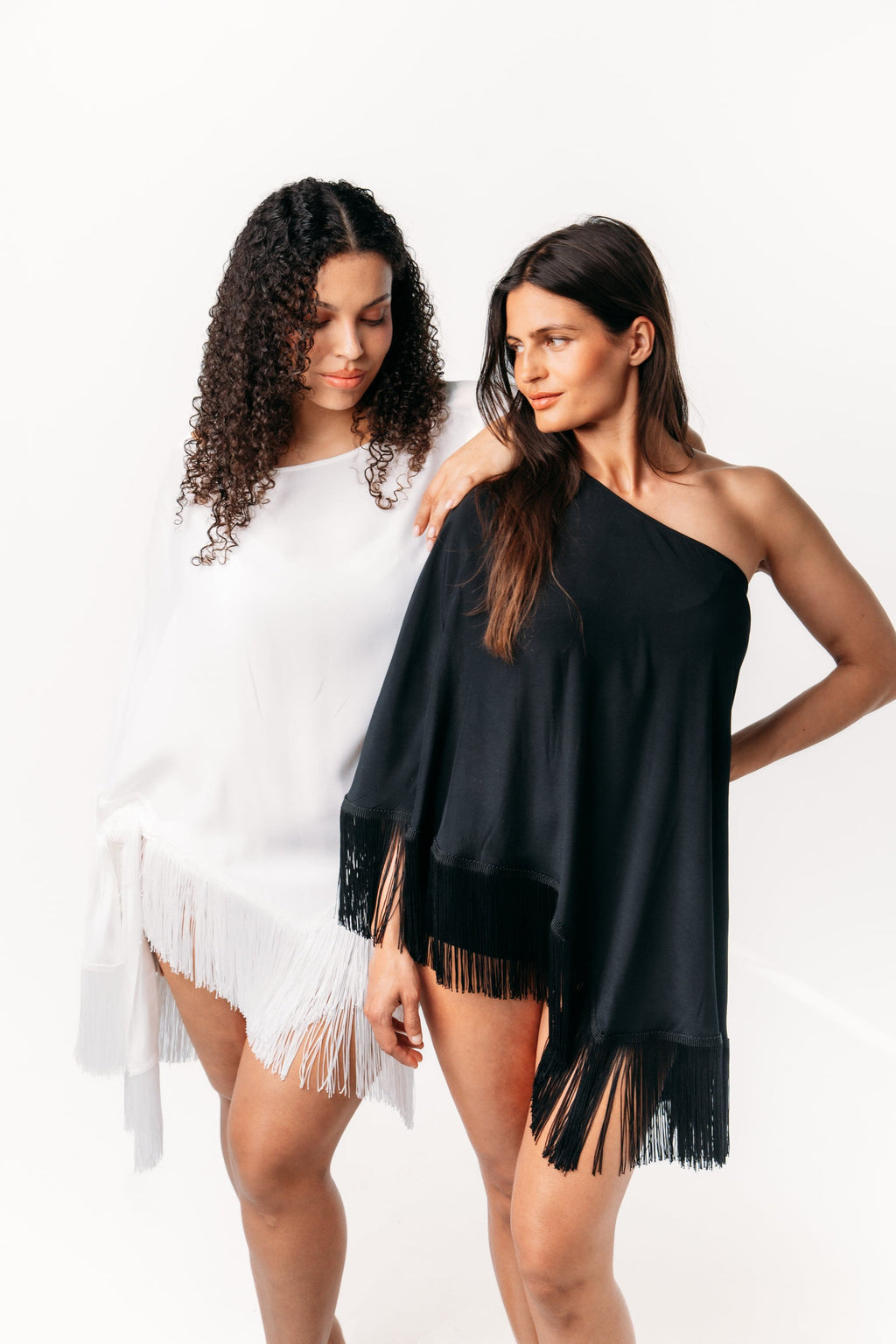Ivorie Studio Poncho Golden Tides Fringe Poncho - Black