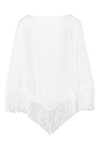 Golden Tides Fringe Poncho - Off-White