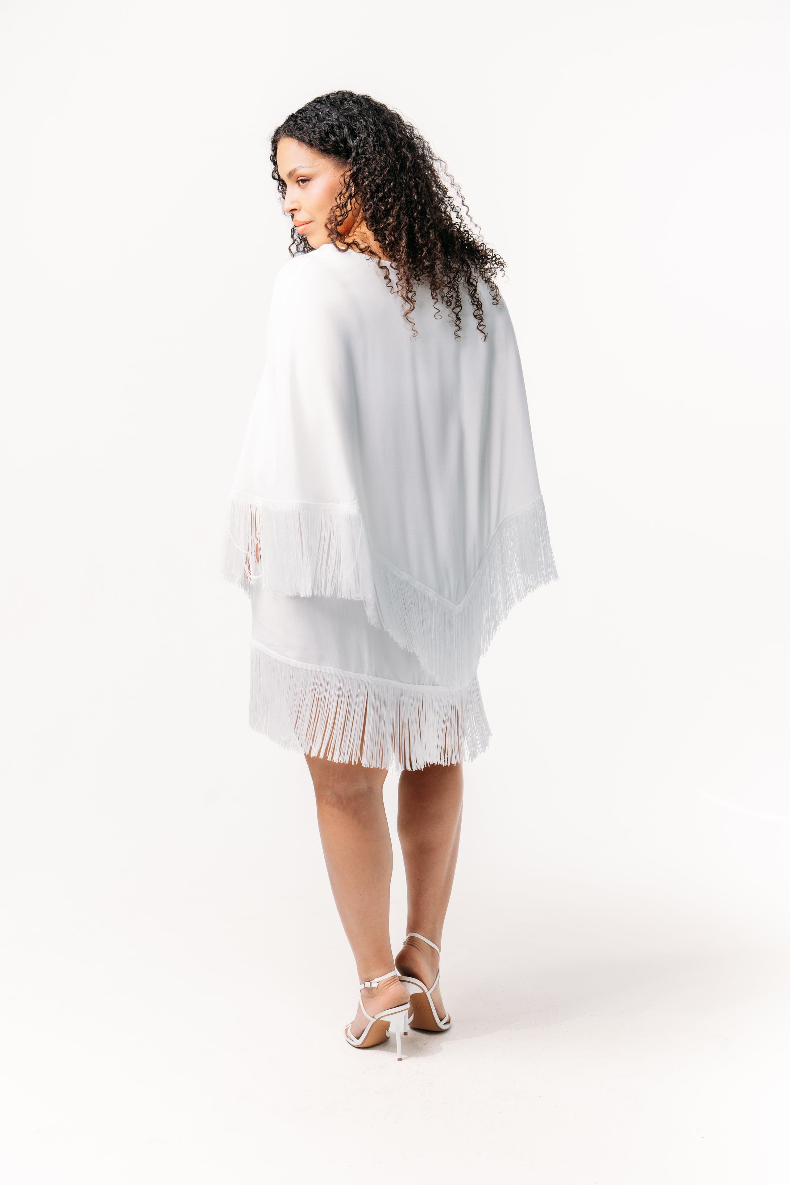 Ivorie Studio Poncho Golden Tides Fringe Poncho - Off-White