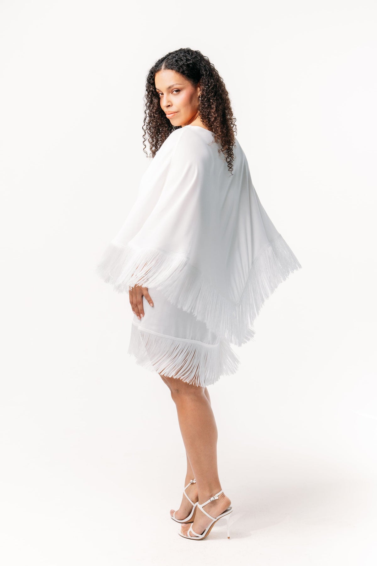 Ivorie Studio Poncho Golden Tides Fringe Poncho - Off-White
