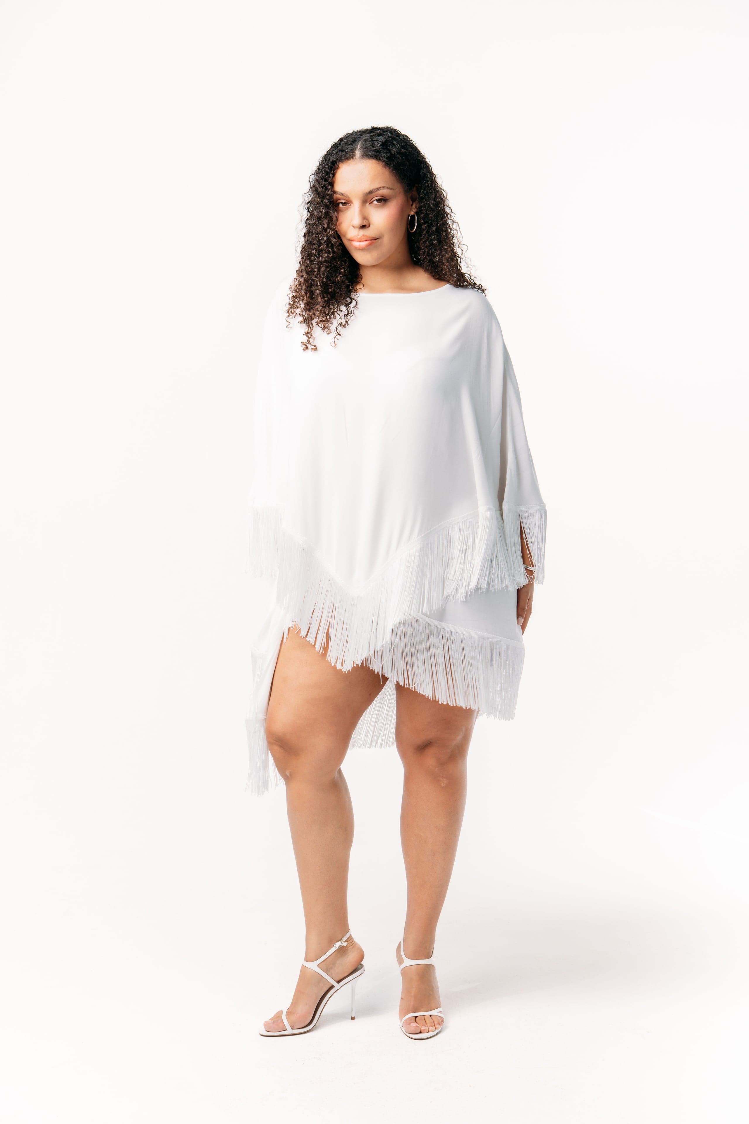 Ivorie Studio Poncho Golden Tides Fringe Poncho - Off-White