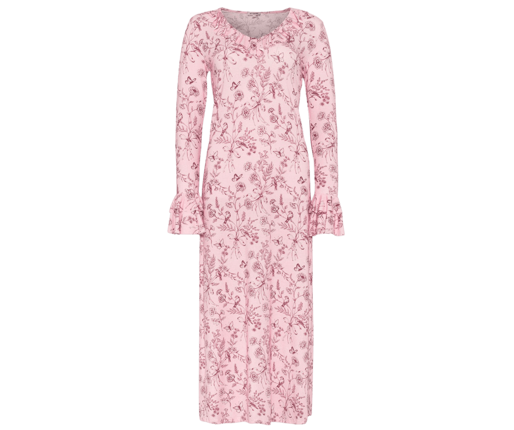 Ivorie Studio pyjamas Mamma Raad Frill Night Gown - Porcelain Print