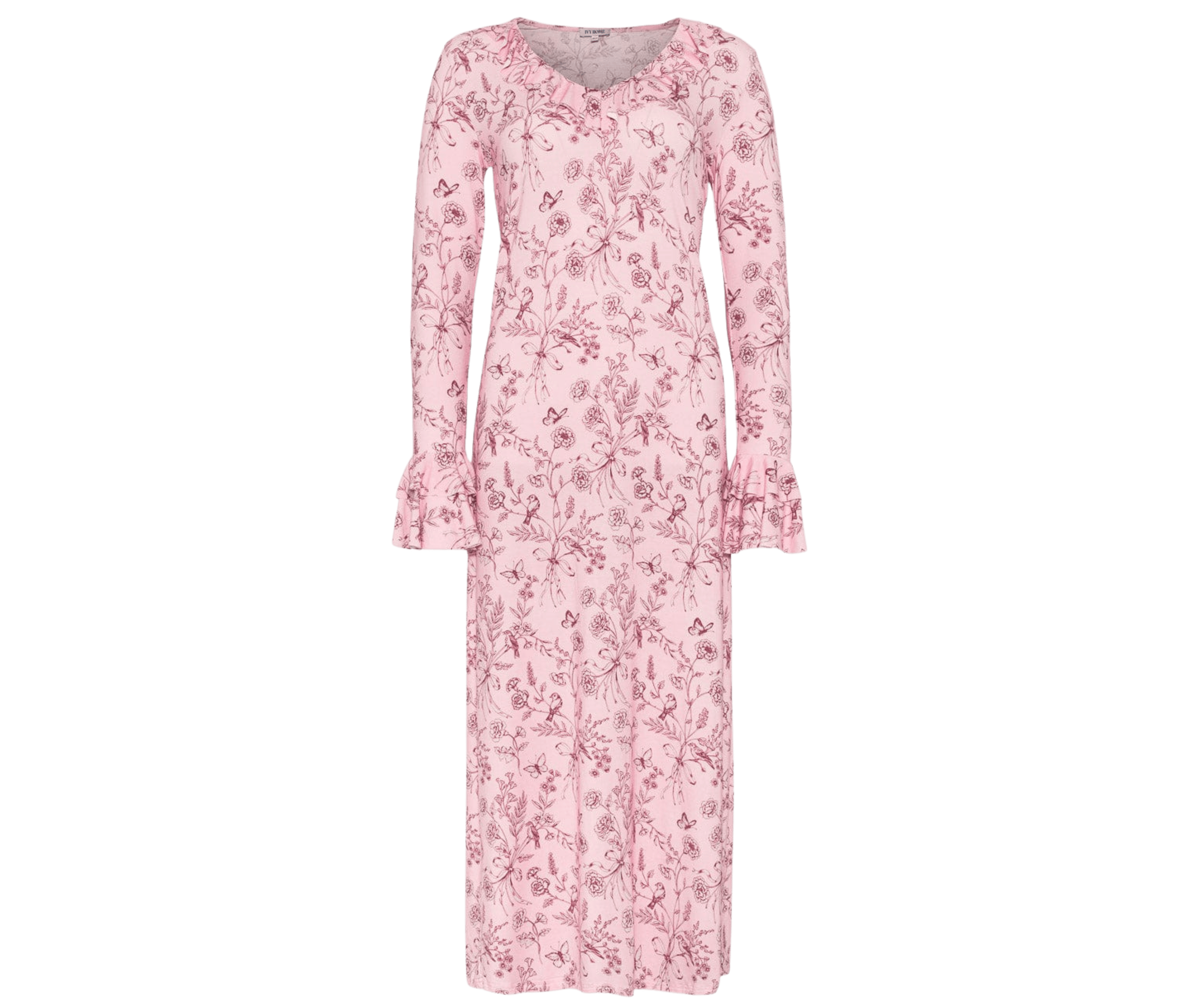 Ivorie Studio pyjamas Mamma Raad Frill Night Gown - Porcelain Print