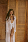 French Riviera Silk Robe - Creme