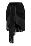 Golden Tides Fringe Sarong - Black