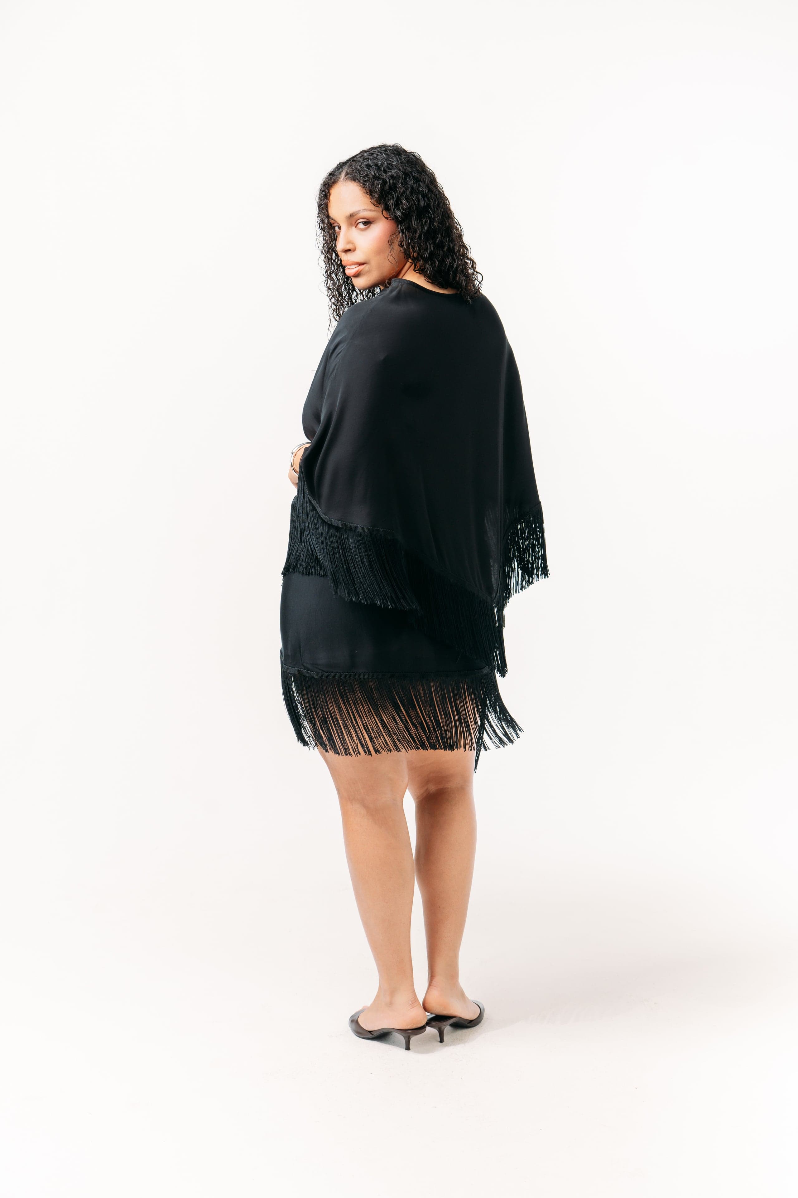 Ivorie Studio Skirt Golden Tides Fringe Sarong - Black