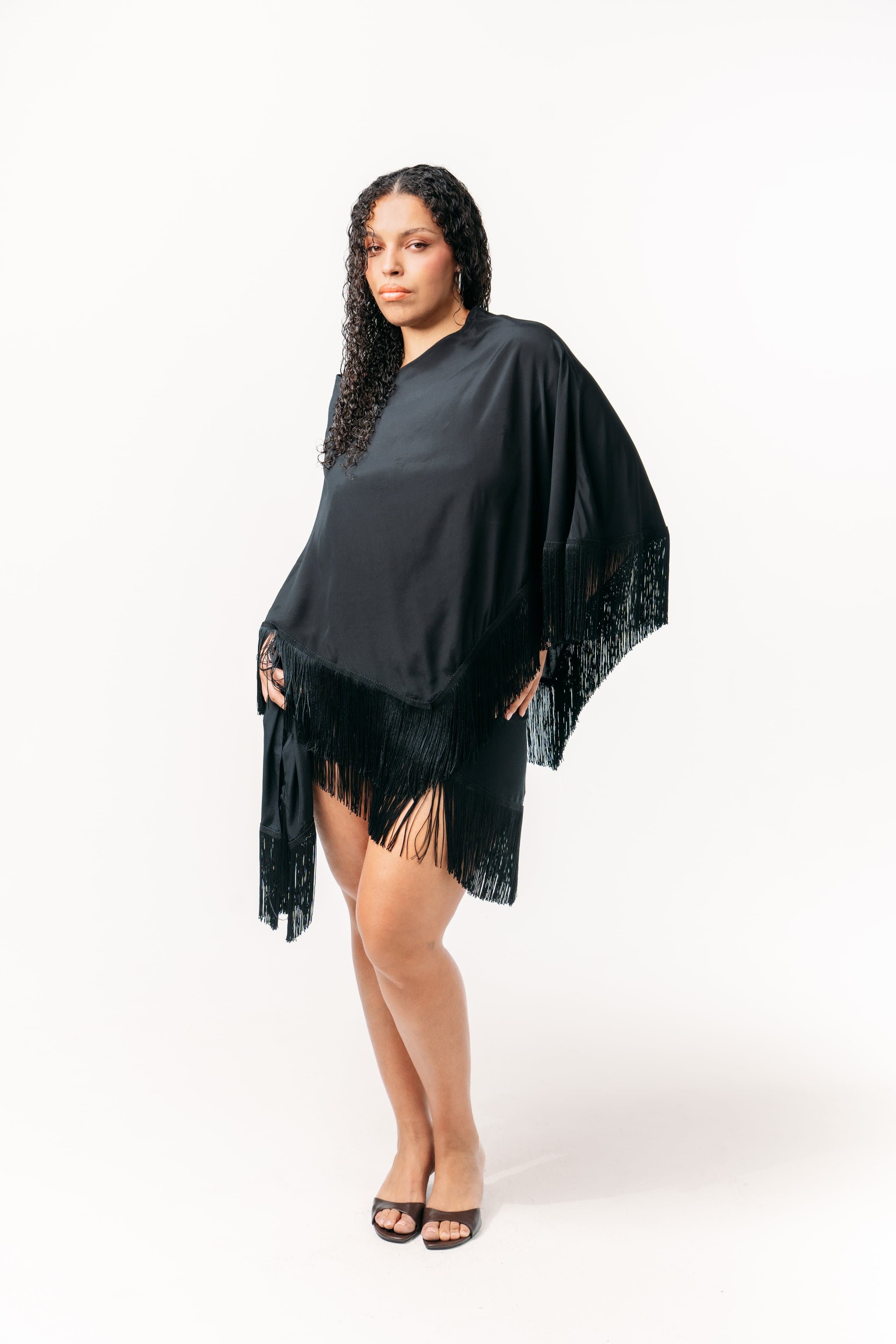 Ivorie Studio Skirt Golden Tides Fringe Sarong - Black
