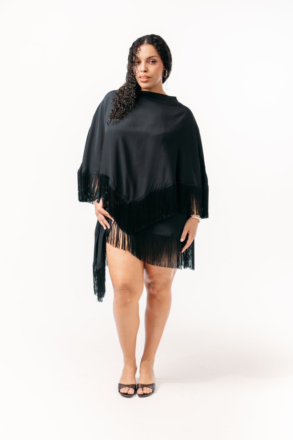 Ivorie Studio Skirt Golden Tides Fringe Sarong - Black
