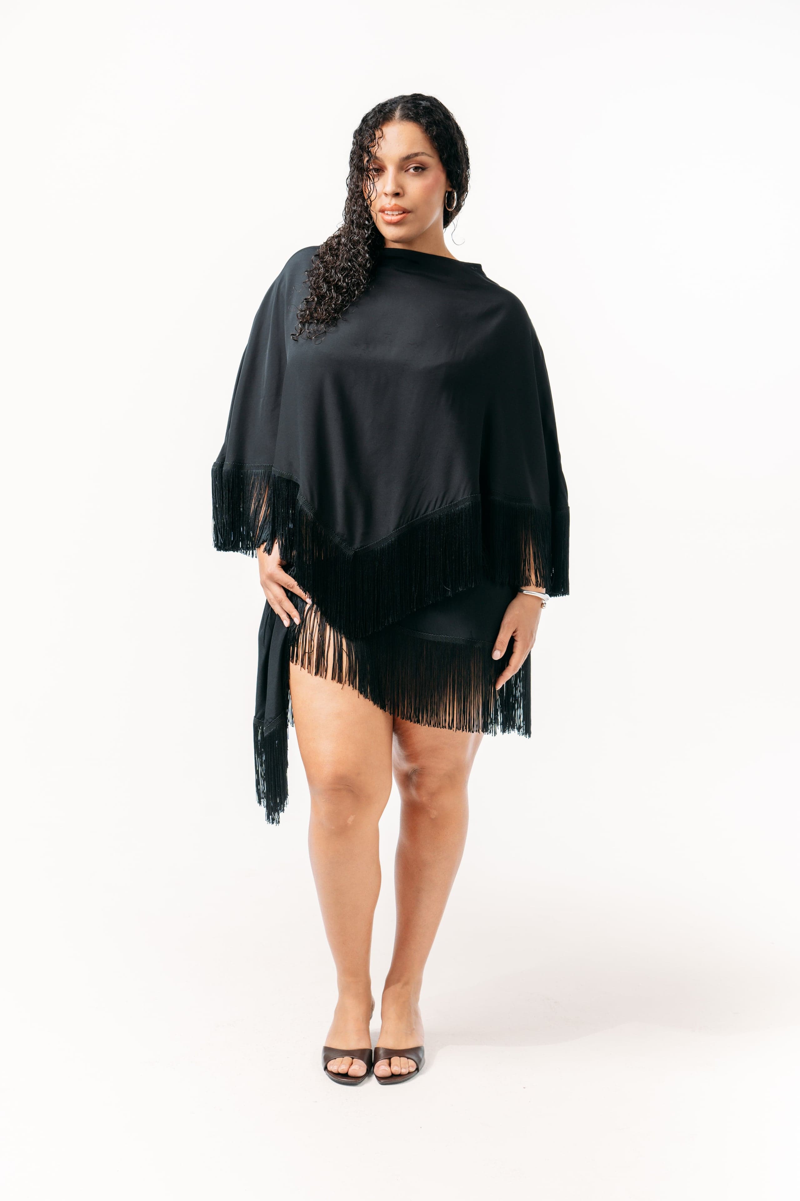 Ivorie Studio Skirt Golden Tides Fringe Sarong - Black