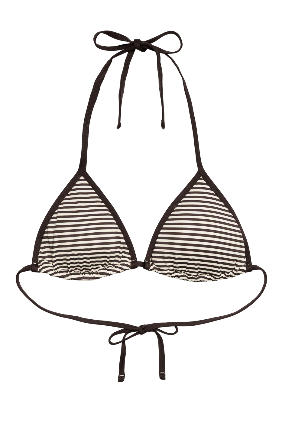 Ivorie Studio Swimwear and Beach Coverups Dubai Bikini Top - Espresso Brown/Cream Stripe