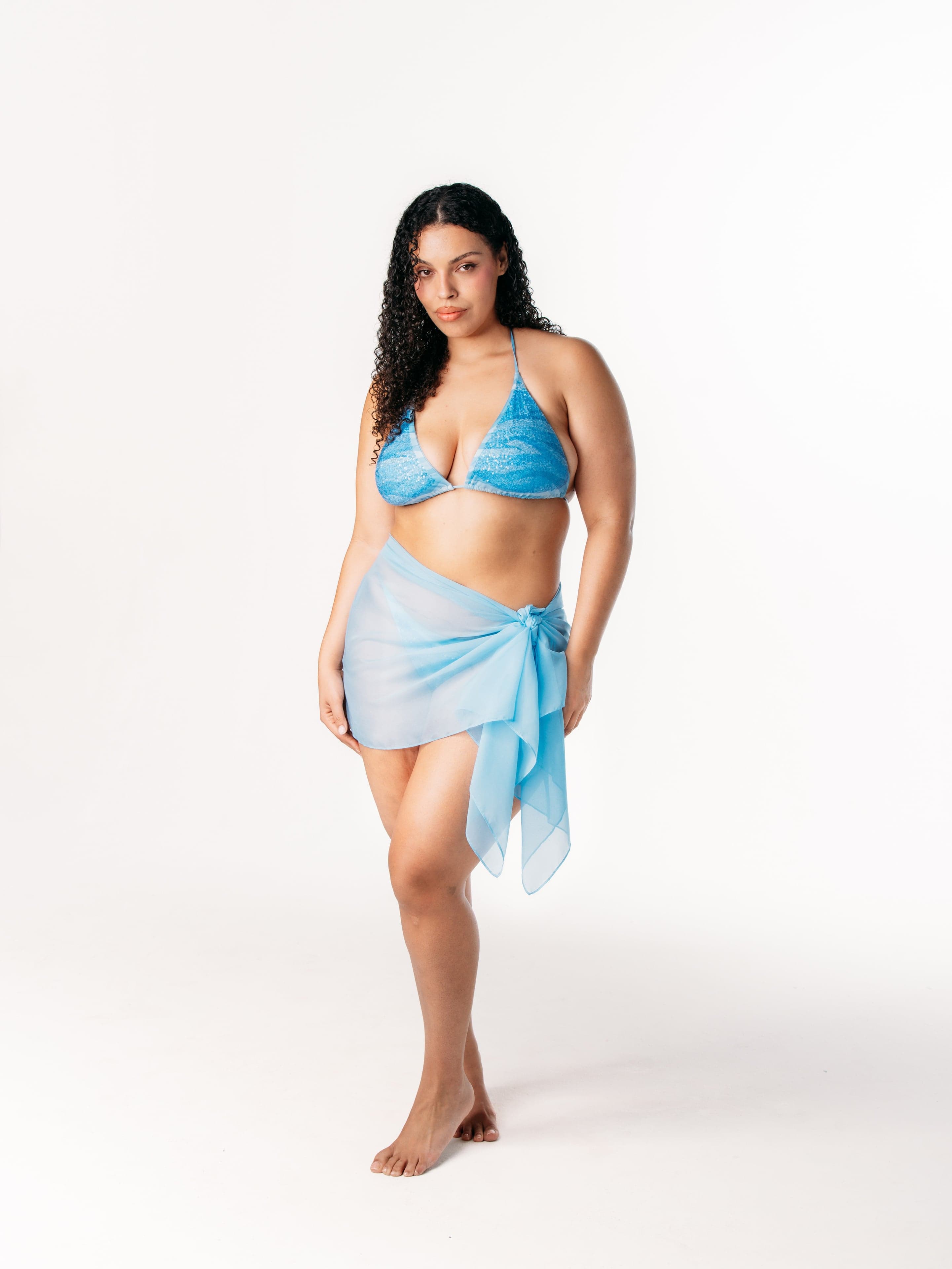 IVORIE STUDIO Swimwear and Beach Coverups Dubai Embellished Top - Deep Sea Blue