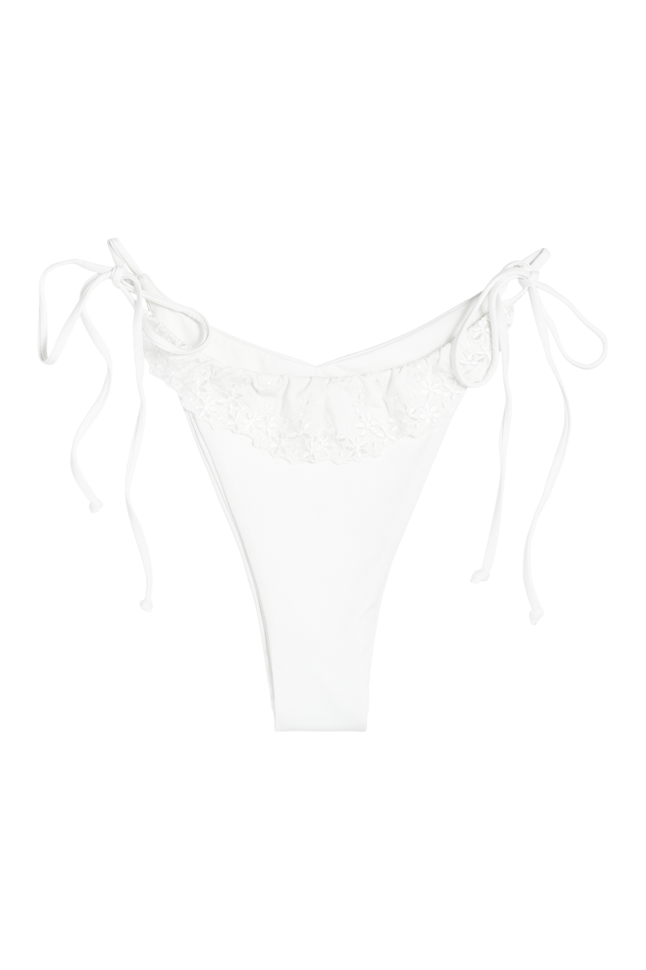 Ivorie Studio Swimwear and Beach Coverups Dubai Frill Bikini Bottom - White