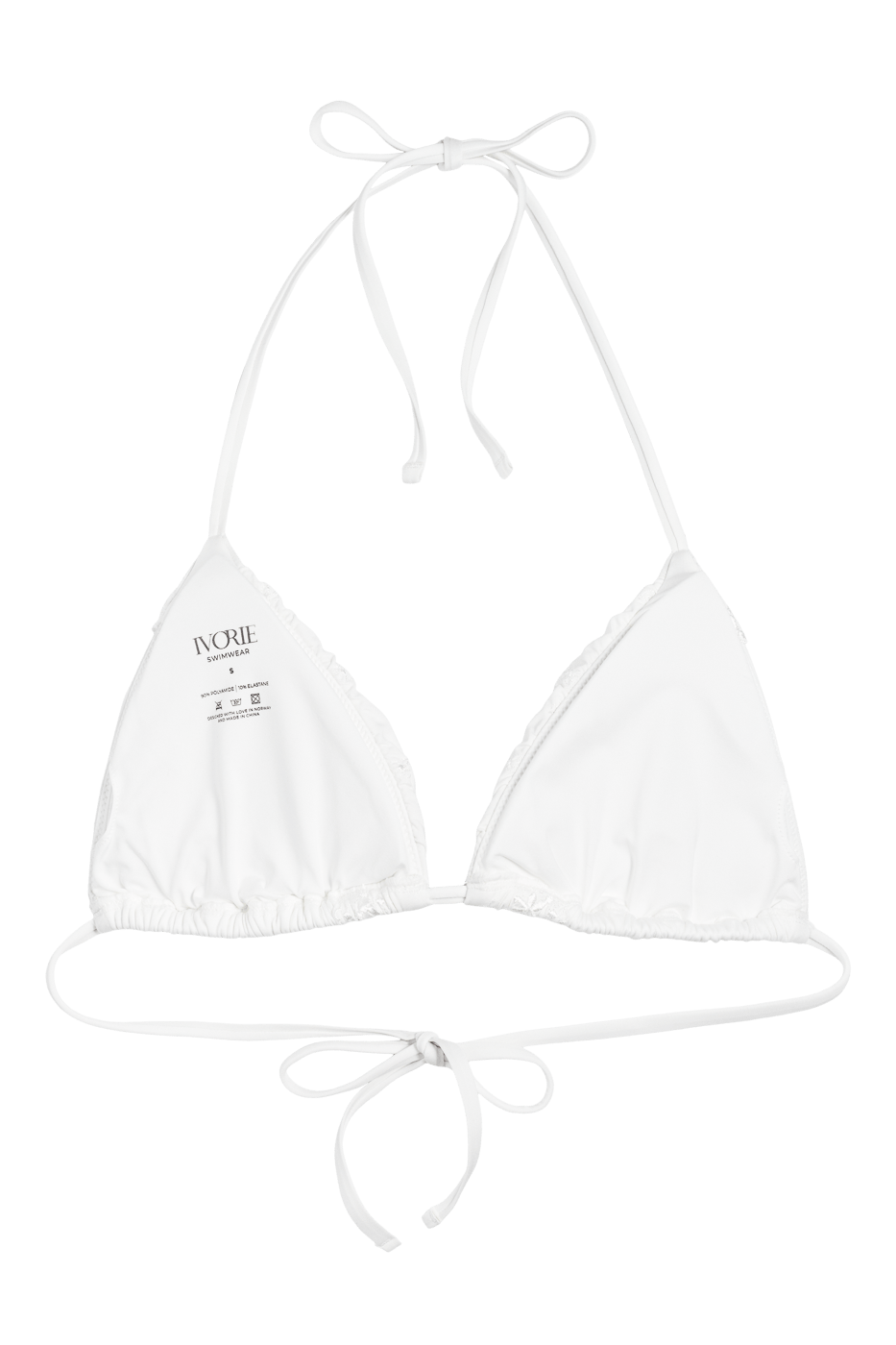 Ivorie Studio Swimwear and Beach Coverups Dubai Frill Bikini Top - White