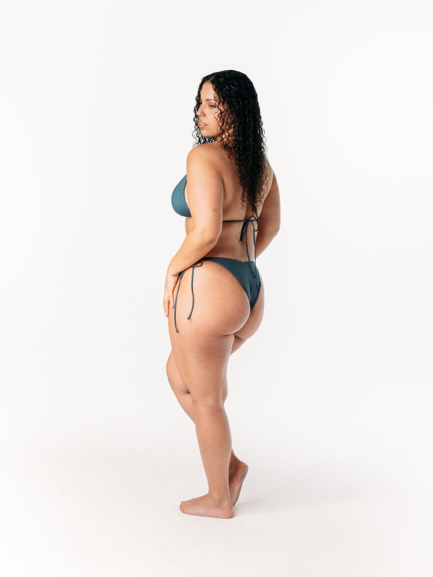 Ivorie Studio Swimwear and Beach Coverups Dubai Seashell Bikini Bottom - Deep Teal Blue