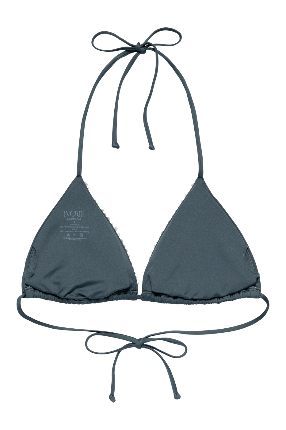 IVORIE STUDIO Swimwear and Beach Coverups Dubai Seashell Bikini Top - Deep Teal Blue