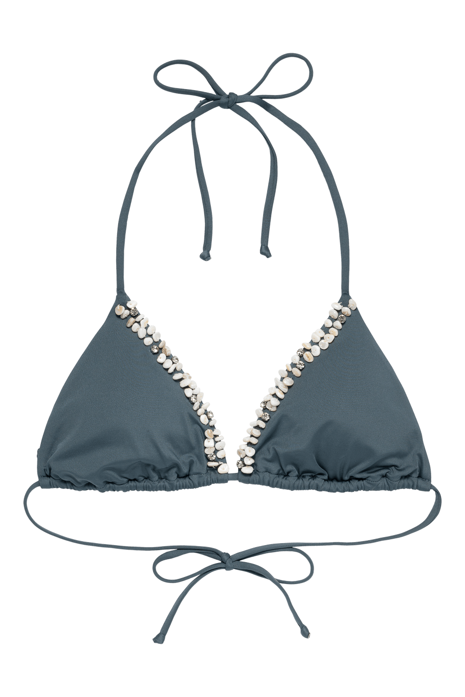 IVORIE STUDIO Swimwear and Beach Coverups Dubai Seashell Bikini Top - Deep Teal Blue