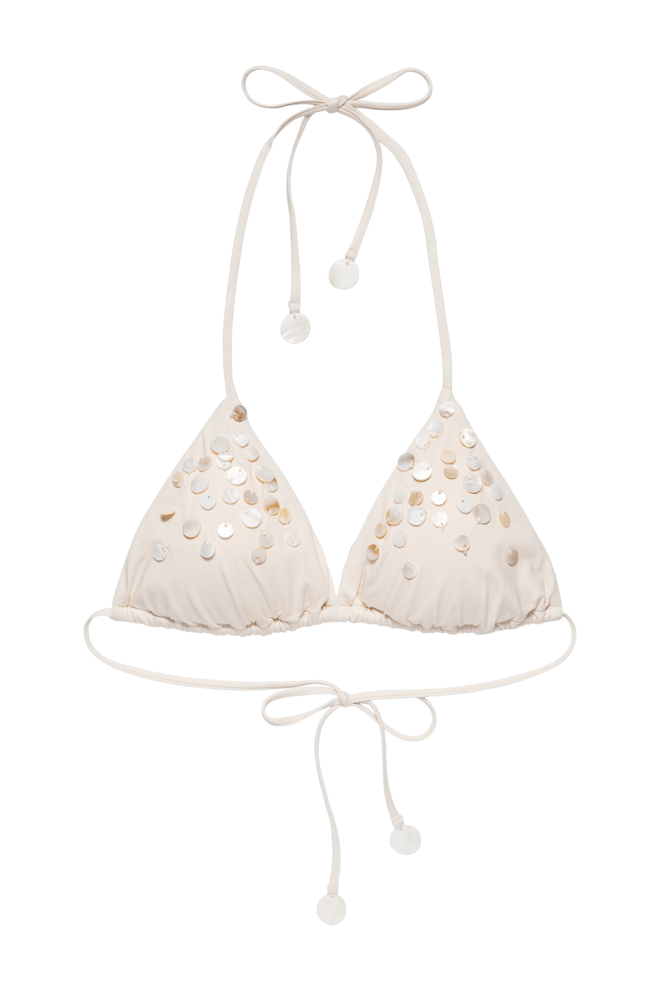 IVORIE STUDIO Swimwear and Beach Coverups Dubai Shell Bikini Top - Mother of pearl