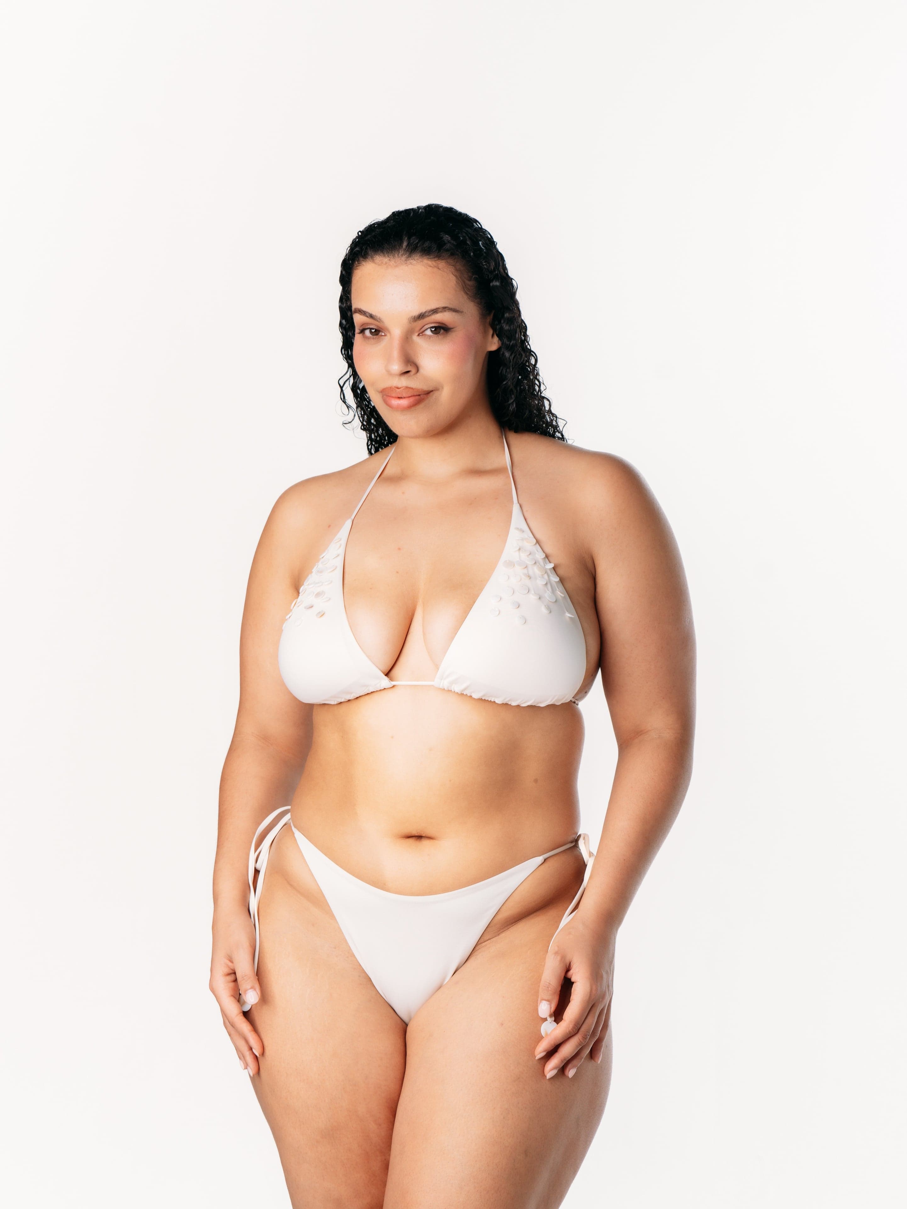 IVORIE STUDIO Swimwear and Beach Coverups Dubai Shell Bikini Top - Mother of pearl