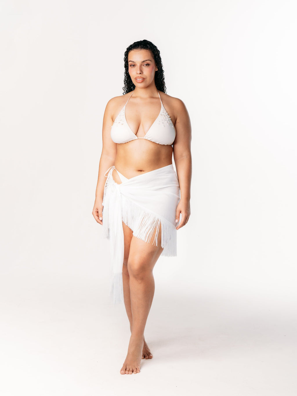 IVORIE STUDIO Swimwear and Beach Coverups Dubai Shell Bikini Top - Mother of pearl