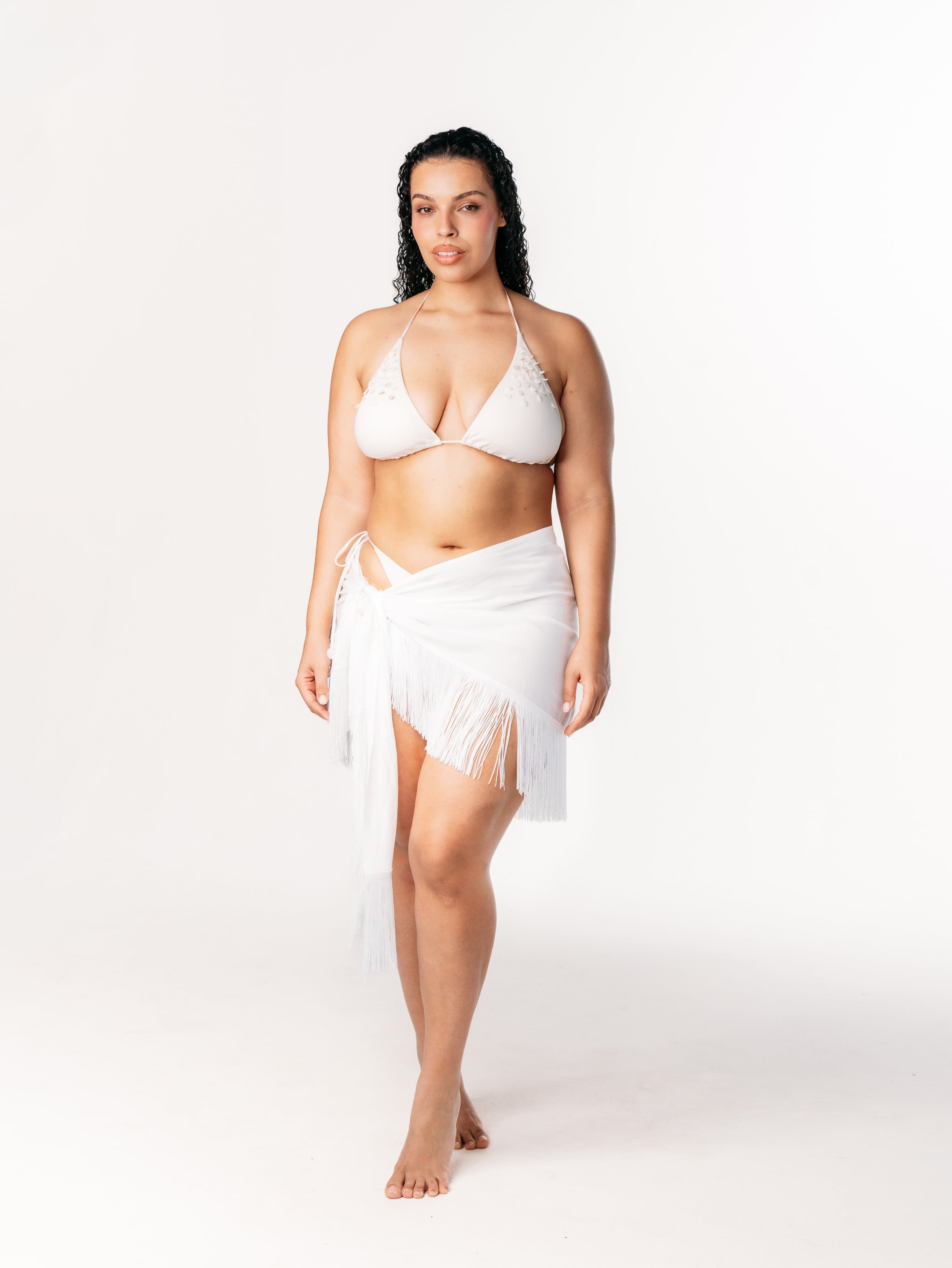 IVORIE STUDIO Swimwear and Beach Coverups Dubai Shell Bikini Top - Mother of pearl