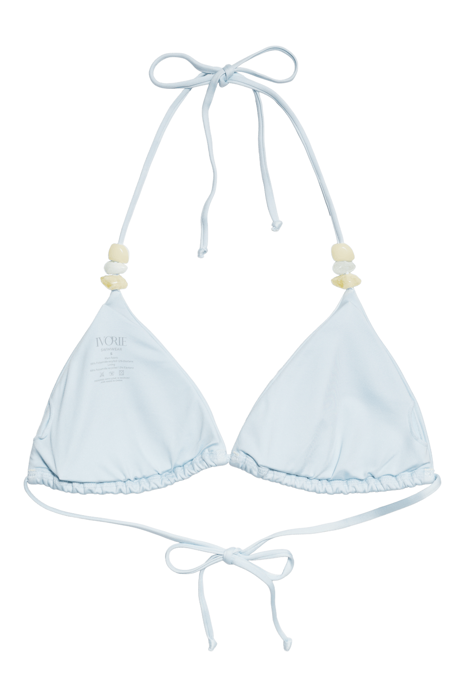 IVORIE STUDIO Swimwear and Beach Coverups Dubai Stone Bikini Top - Ice Blue