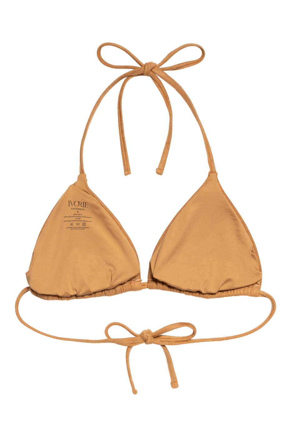 IVORIE STUDIO Swimwear and Beach Coverups Dubai Suede Bikini Top - Suede Brown