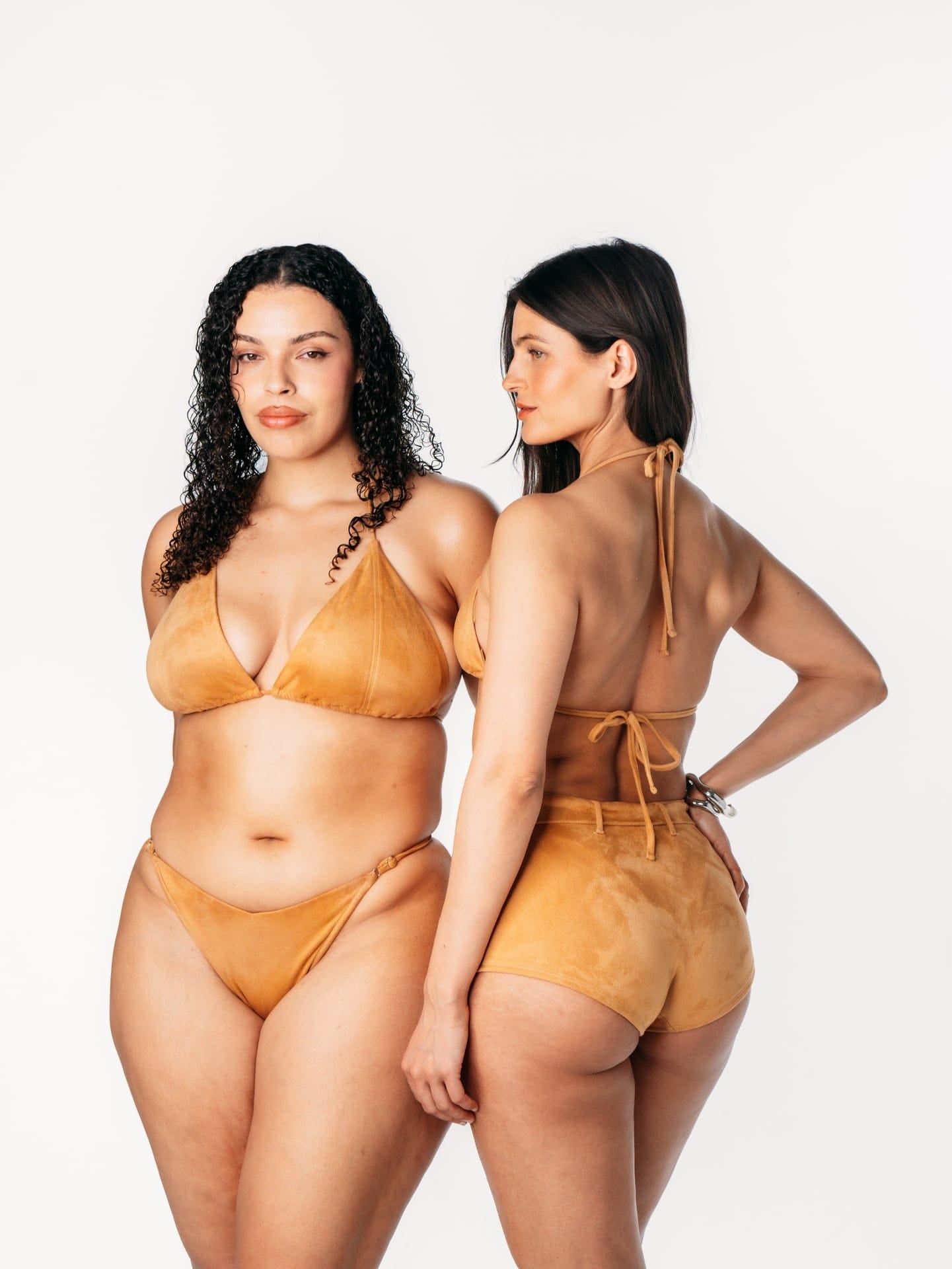 Ivorie Studio Swimwear and Beach Coverups Dubai Suede Bikini Top - Suede Brown
