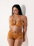 Ivorie Studio Swimwear and Beach Coverups Dubai Suede Bikini Top - Suede Brown