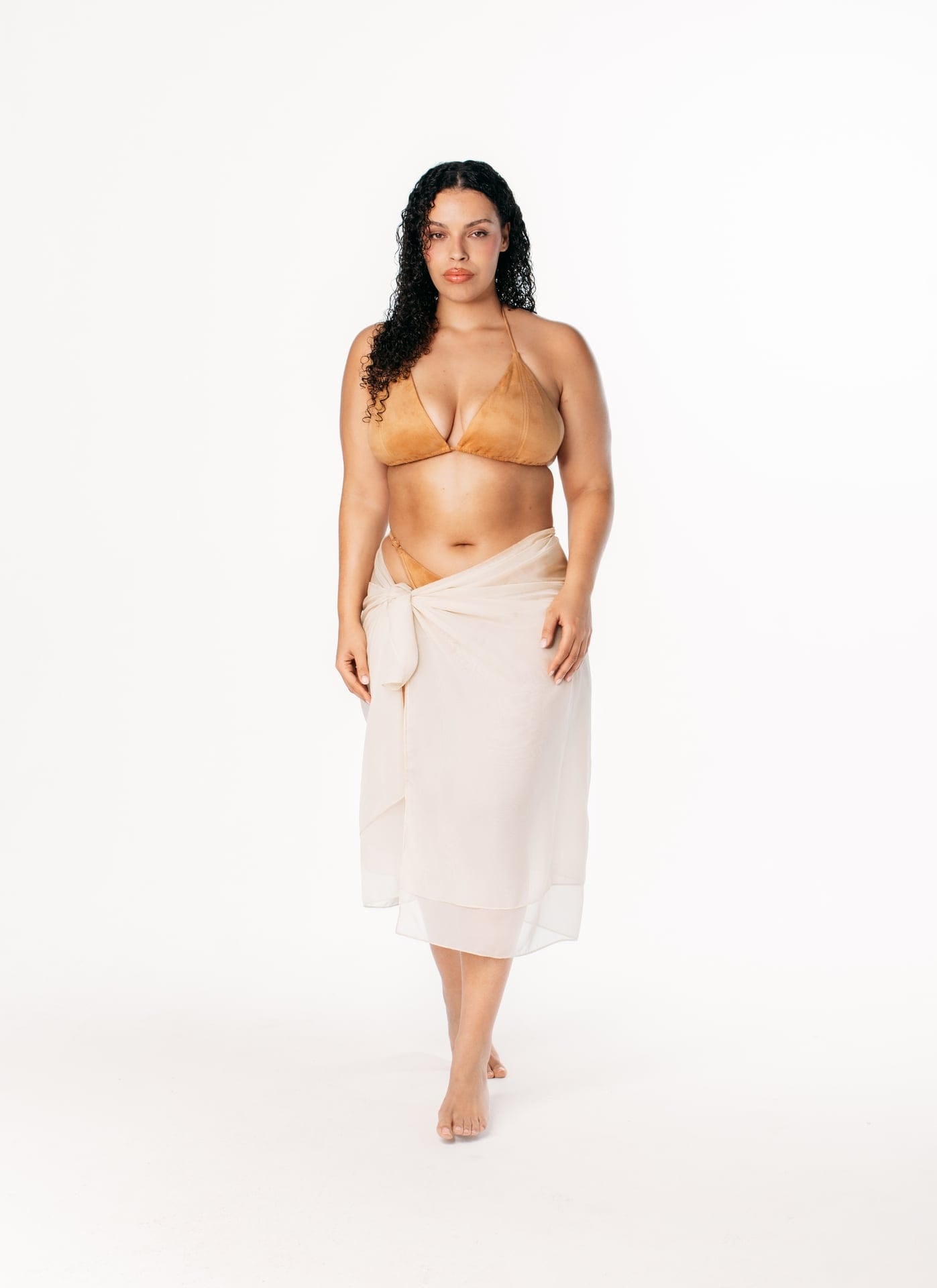 Ivorie Studio Swimwear and Beach Coverups Dubai Suede Bikini Top - Suede Brown