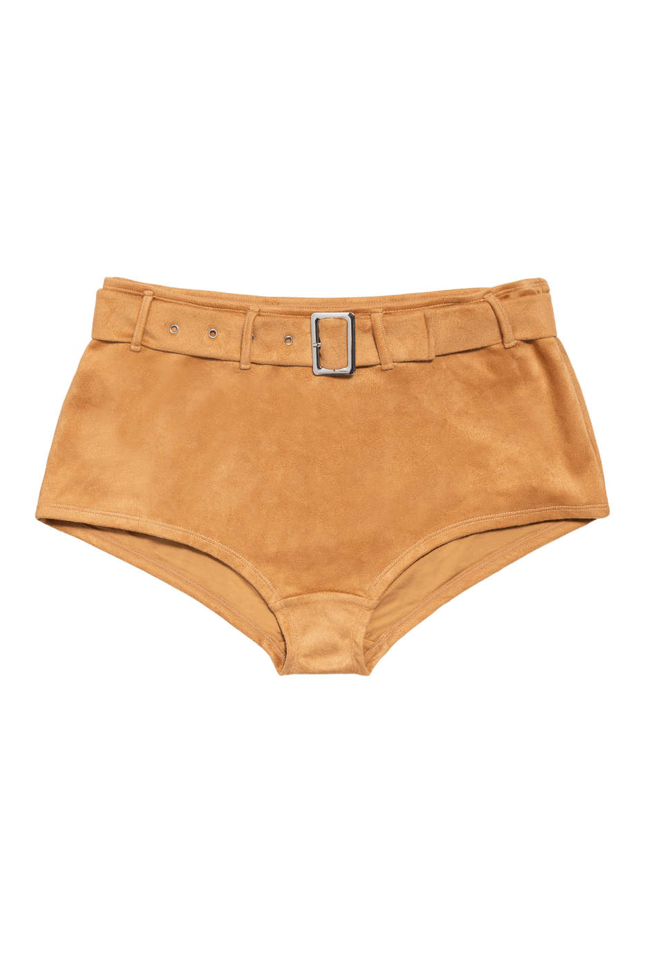 IVORIE STUDIO Swimwear and Beach Coverups Ibiza Suede Mini Shorts - Suede Brown