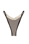 Mykonos Bikini Bottom - Espresso Brown/Cream Stripe