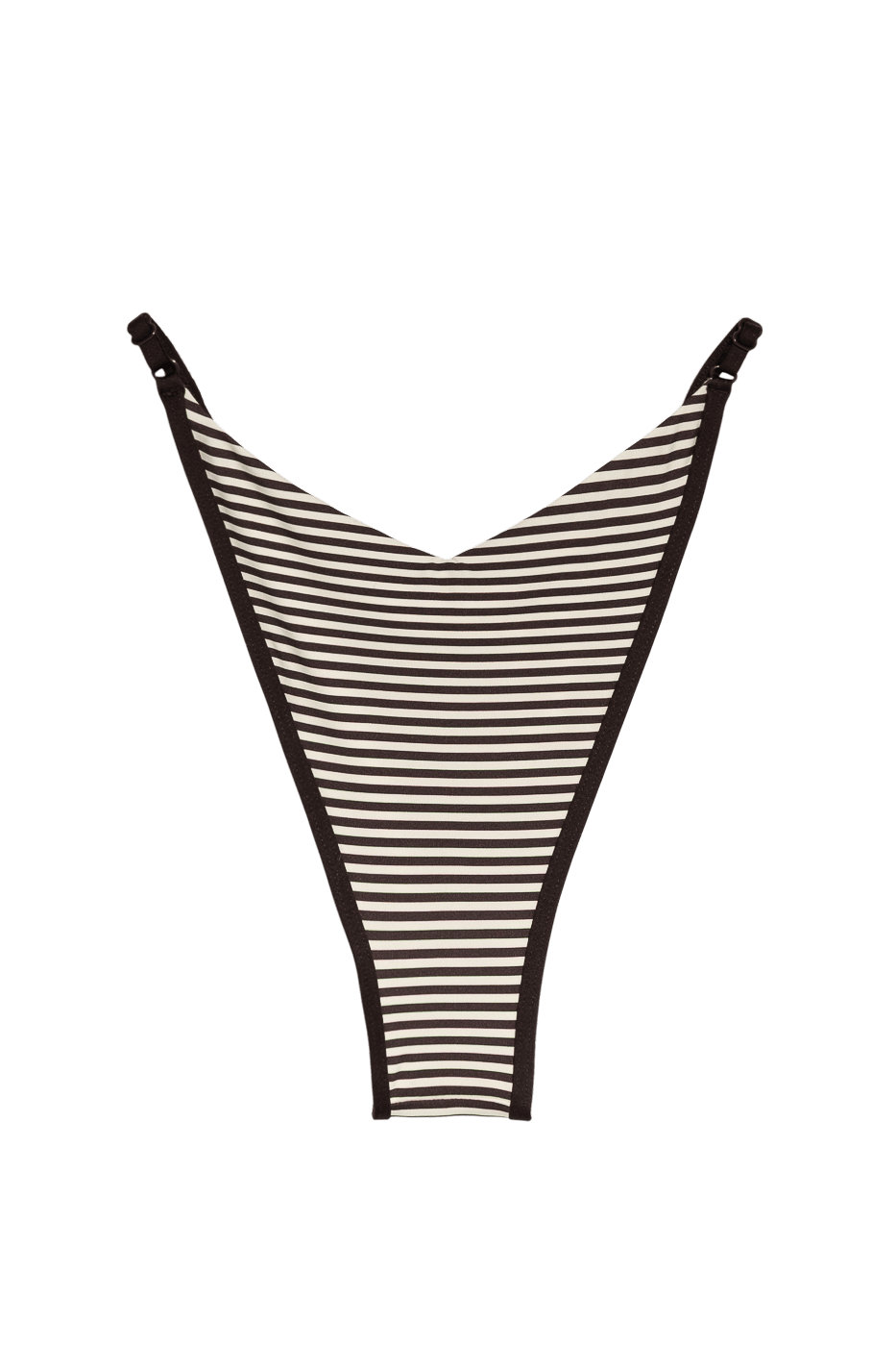 Ivorie Studio Swimwear and Beach Coverups Mykonos Bikini Bottom - Espresso Brown/Cream Stripe