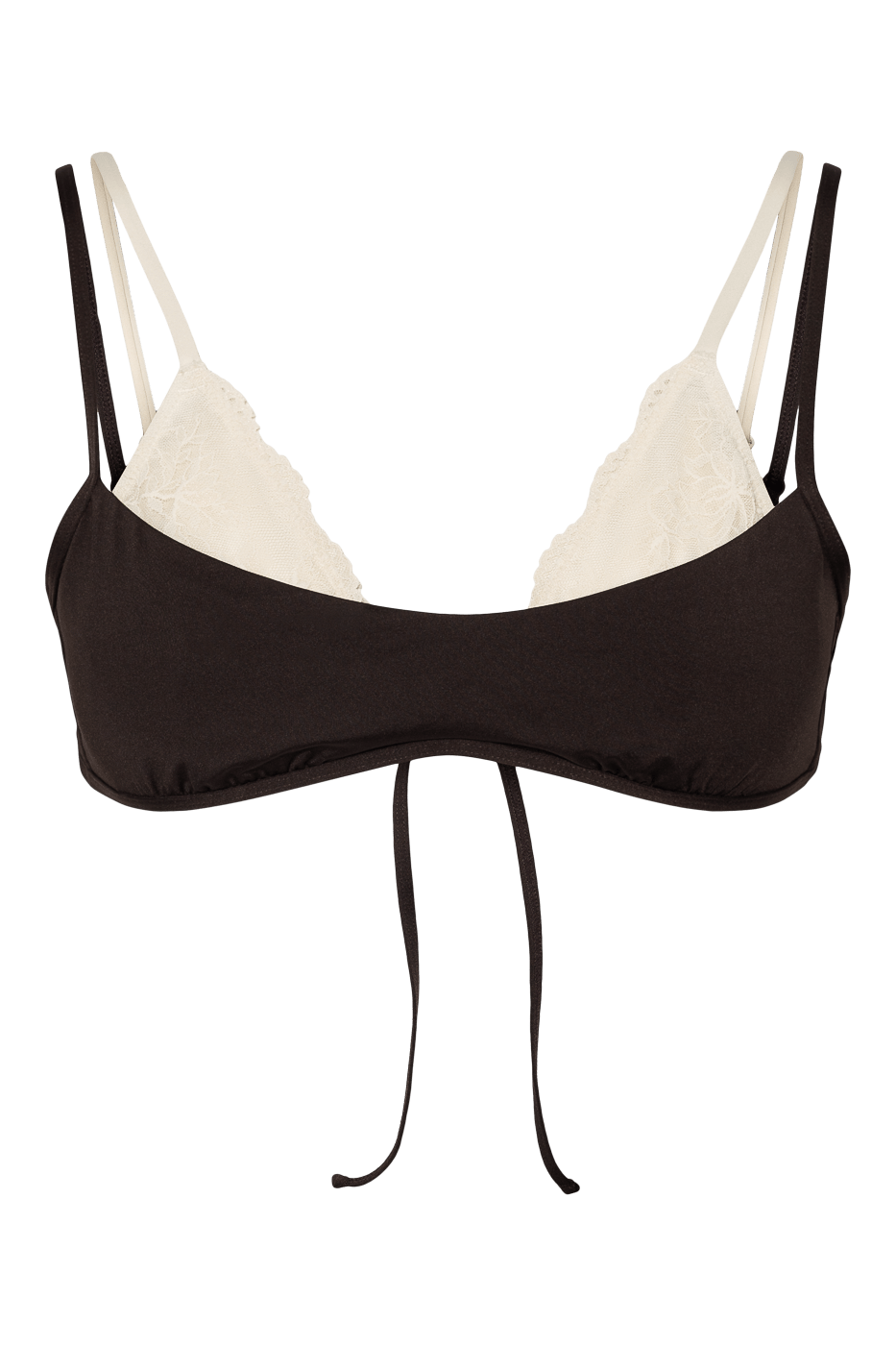 Ivorie Studio Swimwear and Beach Coverups St. Tropez Lace Bikini Top - Espresso Brown