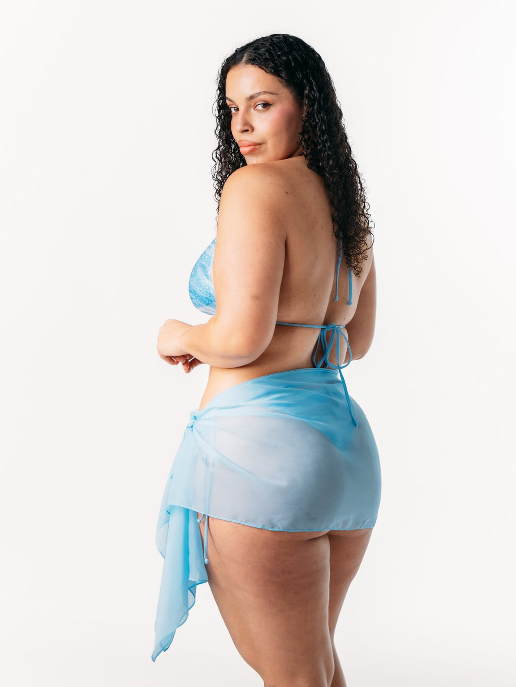 Ivorie Studio Swimwear and Beach Coverups Onesize The Airy Scarf Small - Ice Blue