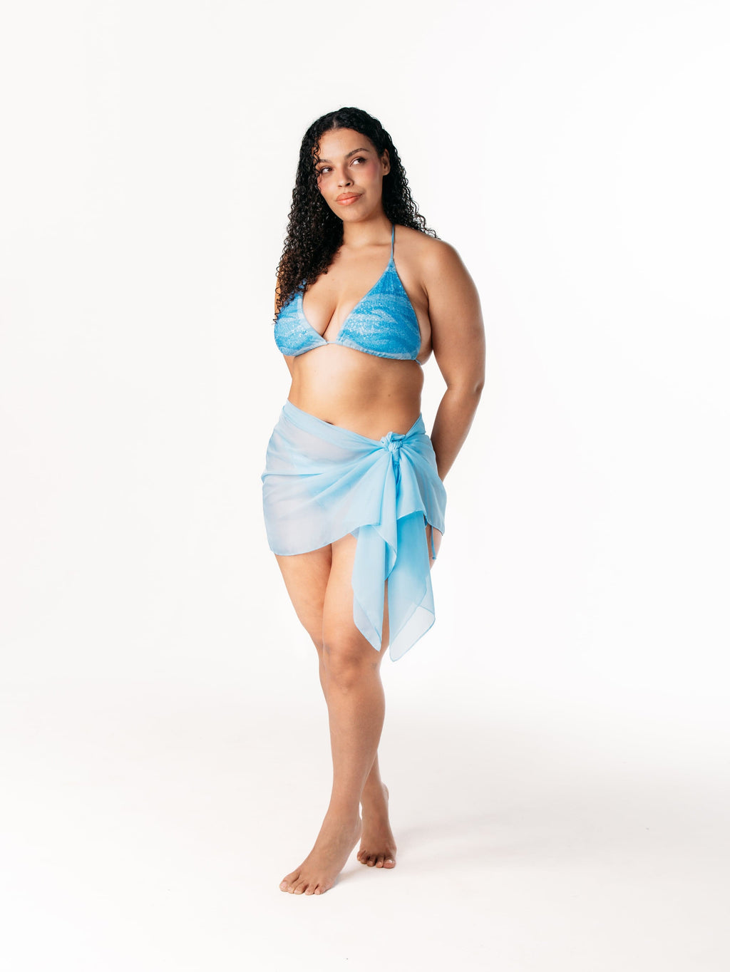 Ivorie Studio Swimwear and Beach Coverups Onesize The Airy Scarf Small - Ice Blue