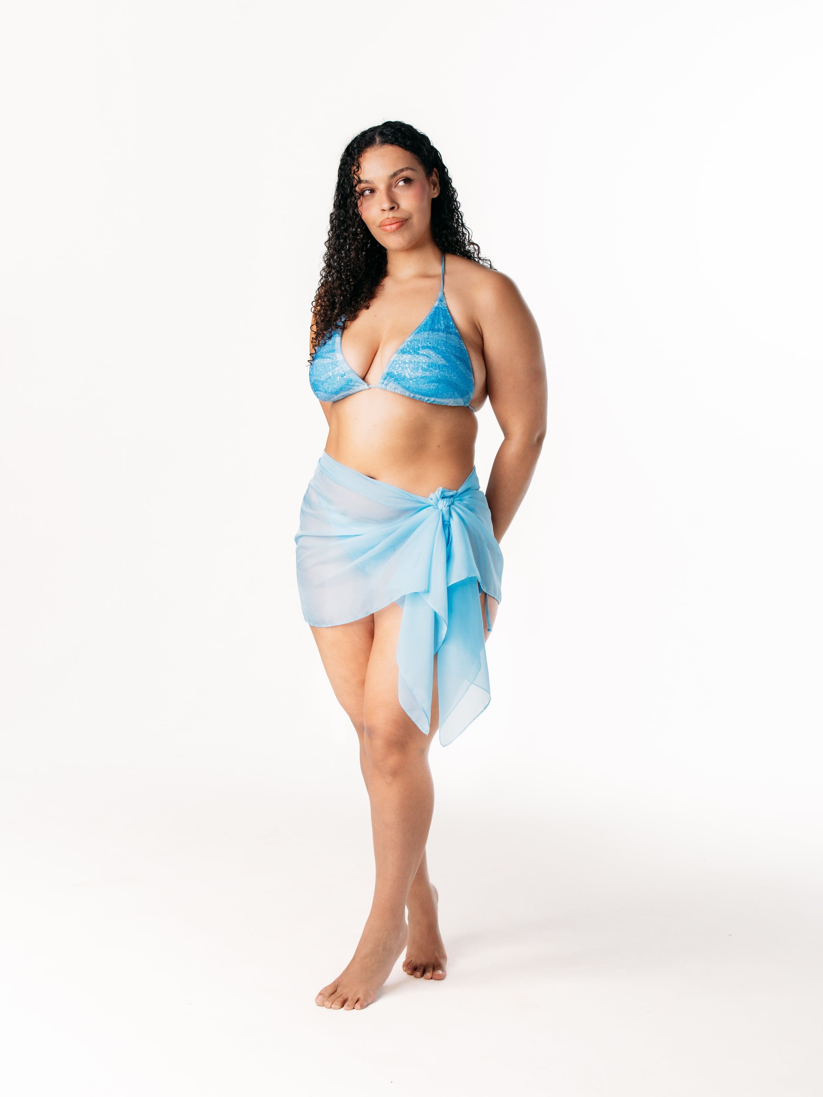 Ivorie Studio Swimwear and Beach Coverups Onesize The Airy Scarf Small - Ice Blue