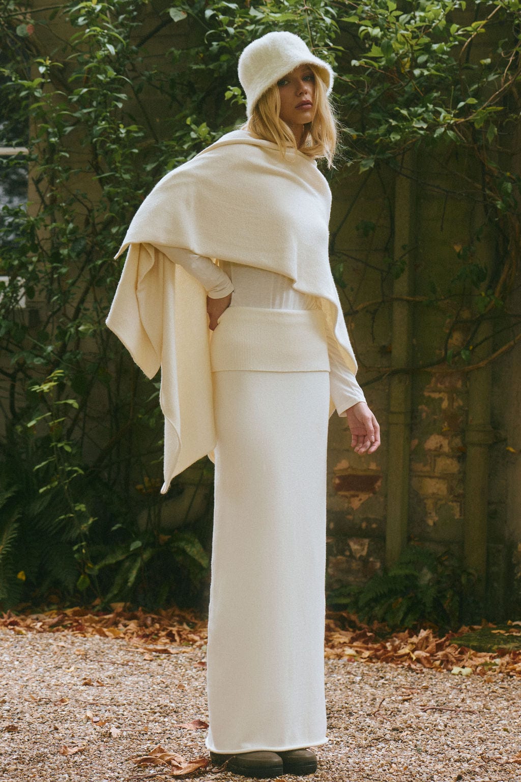 Ivorie Studio Woods Knitted Lounge Maxi Skirt - Off White