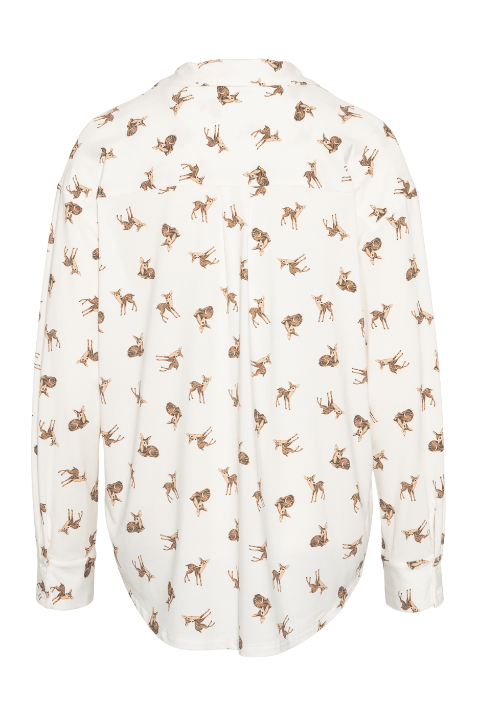 IVY HOME Loungewear Top Cloud Lounge PJ Shirt - Offwhite w/ Vintage Deer Print
