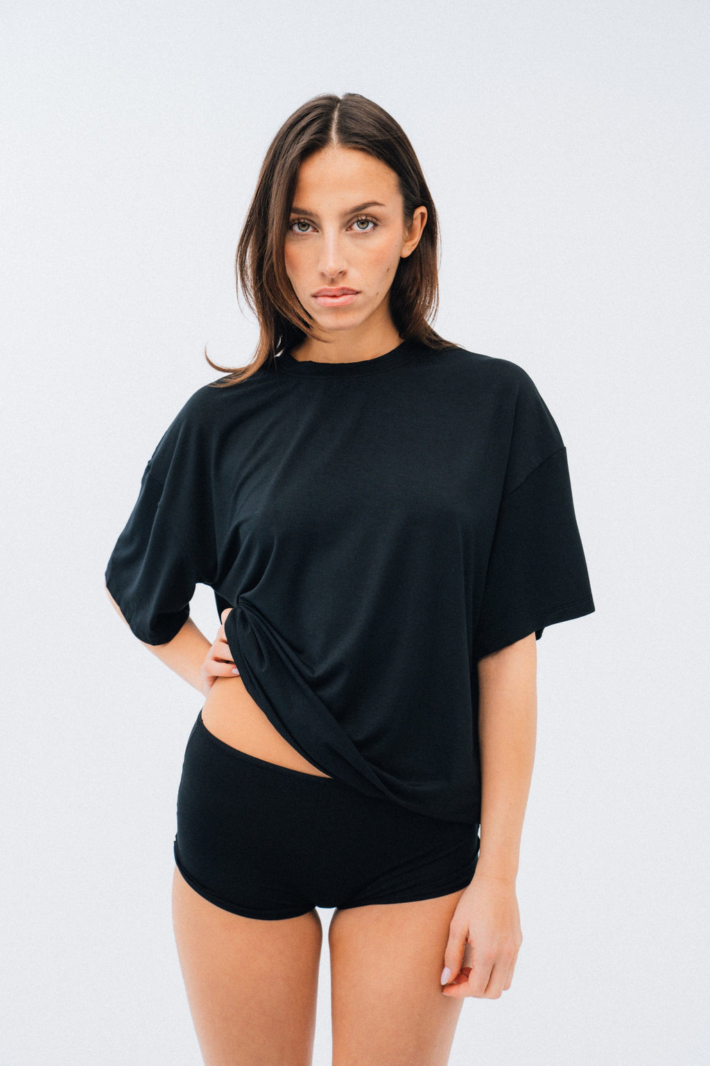 IVY HOME Night and Loungewear Cloud Lounge Multiwear T-shirt - Black