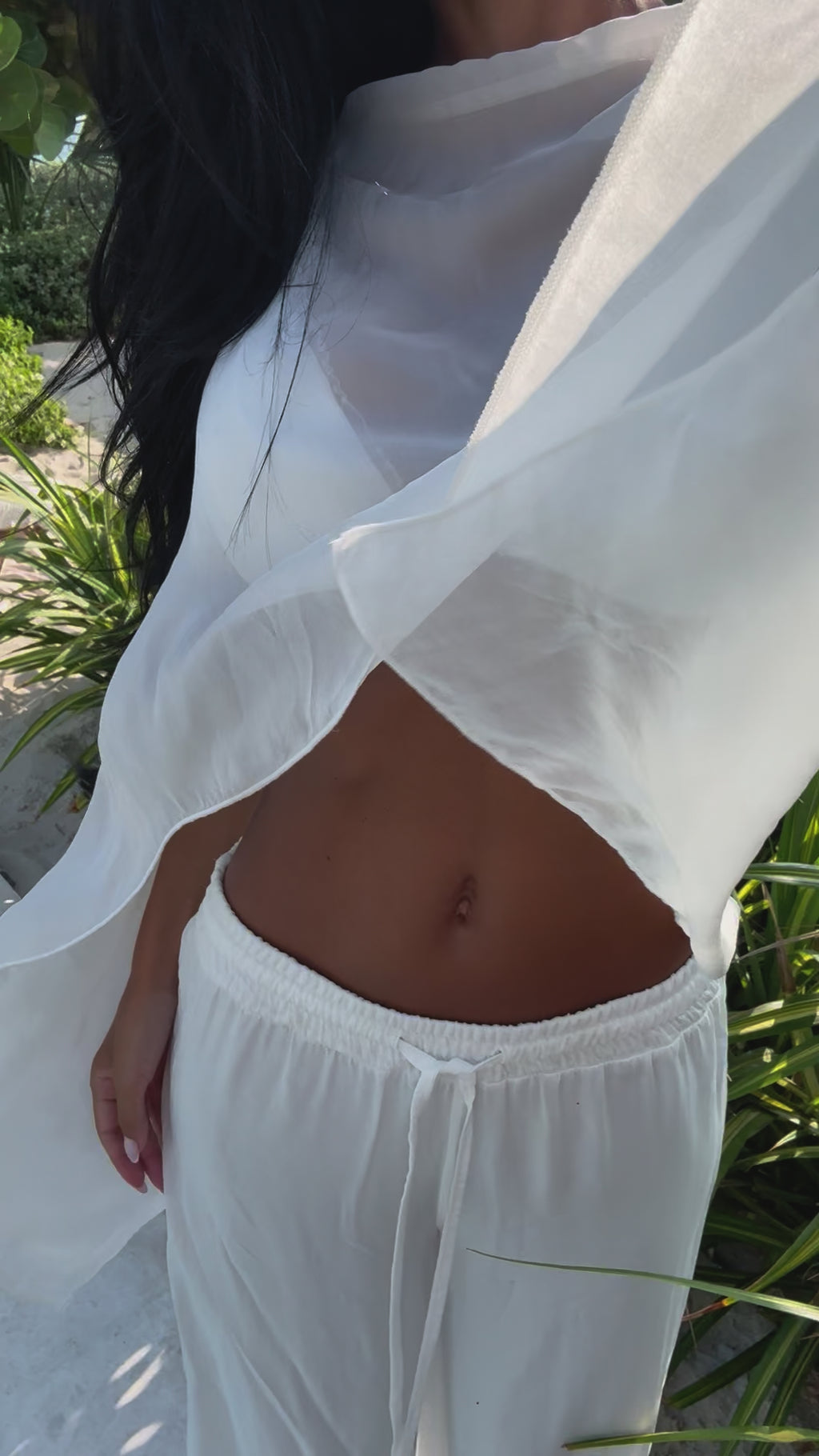 Summer Breeze Silk Top - Creme